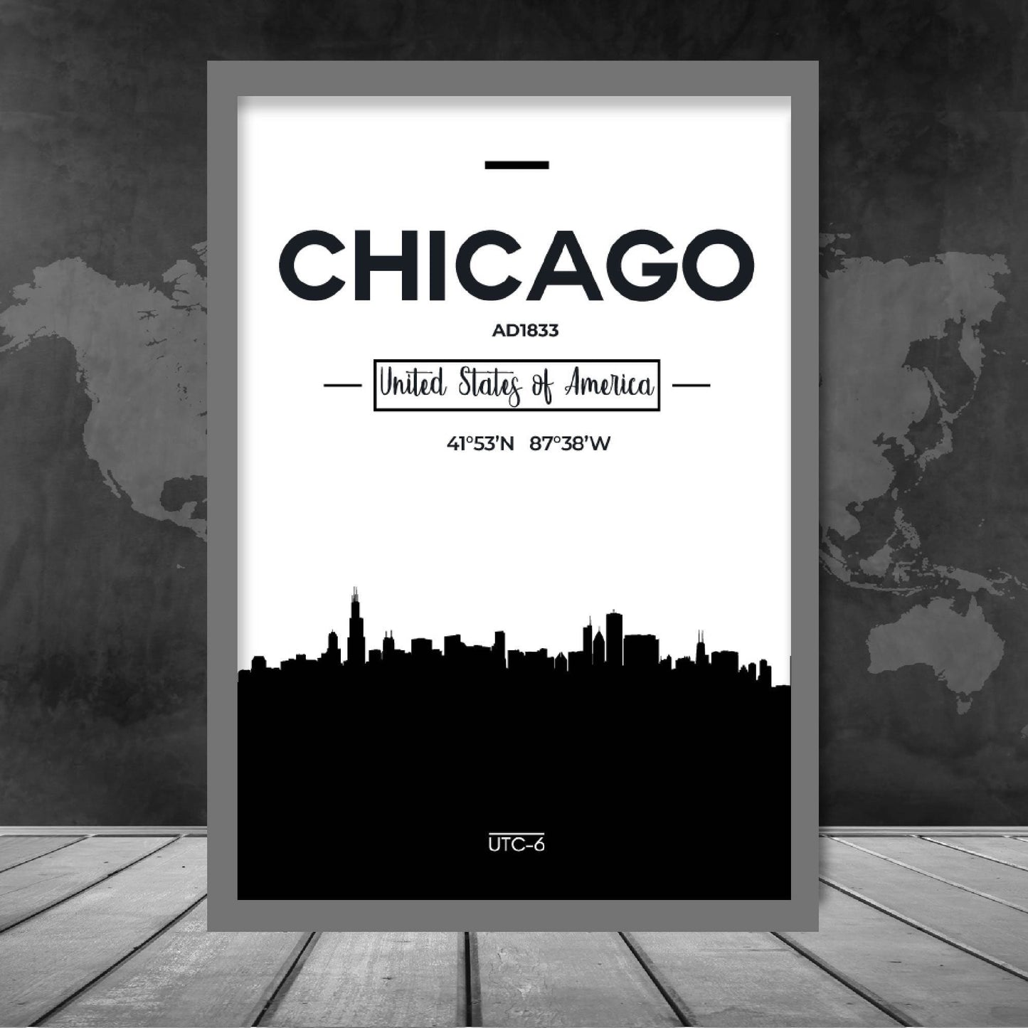 Chicago Skyline Art Print on Premium Matte Paper