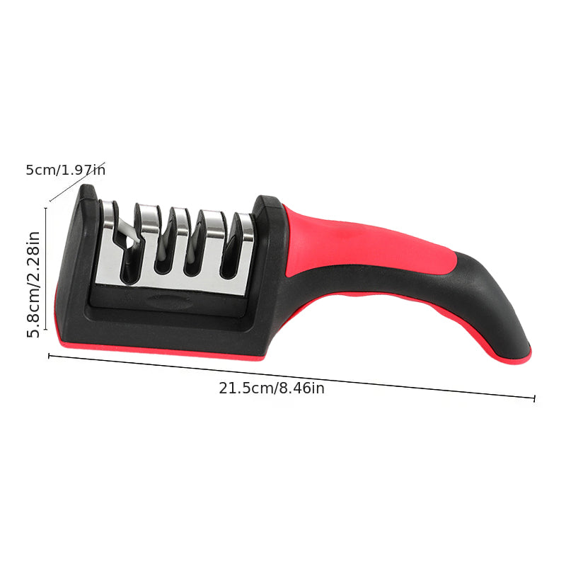 Four-Stage Knife Sharpener with Non-Slip Base