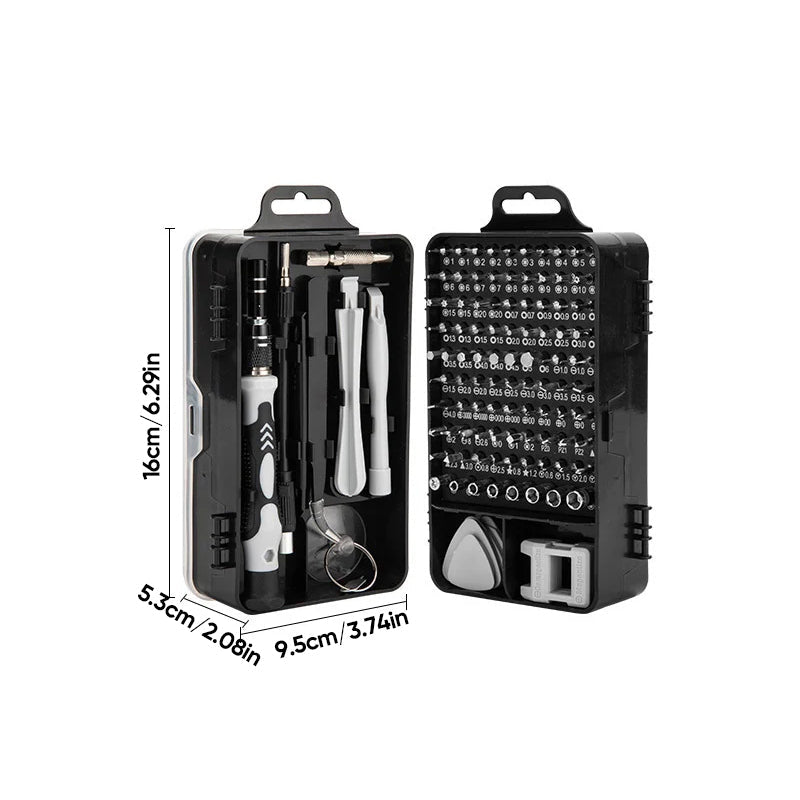 115-in-1 Precision Screwdriver Set with Magnetic Bits and Case