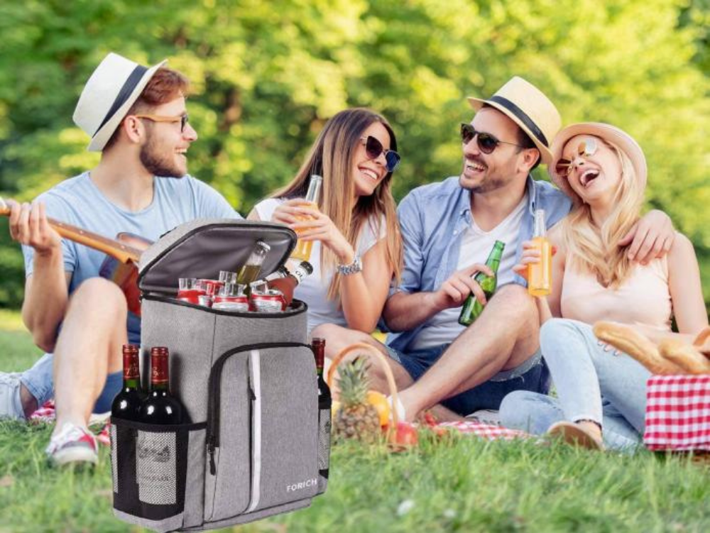 Vertical Cooler Backpack with Padded Straps and Waterproof Design