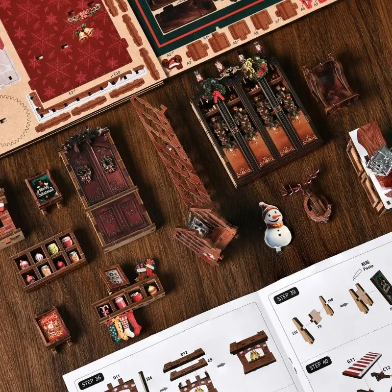 DIY Christmas Building Kit with Front Protective Dust Cover