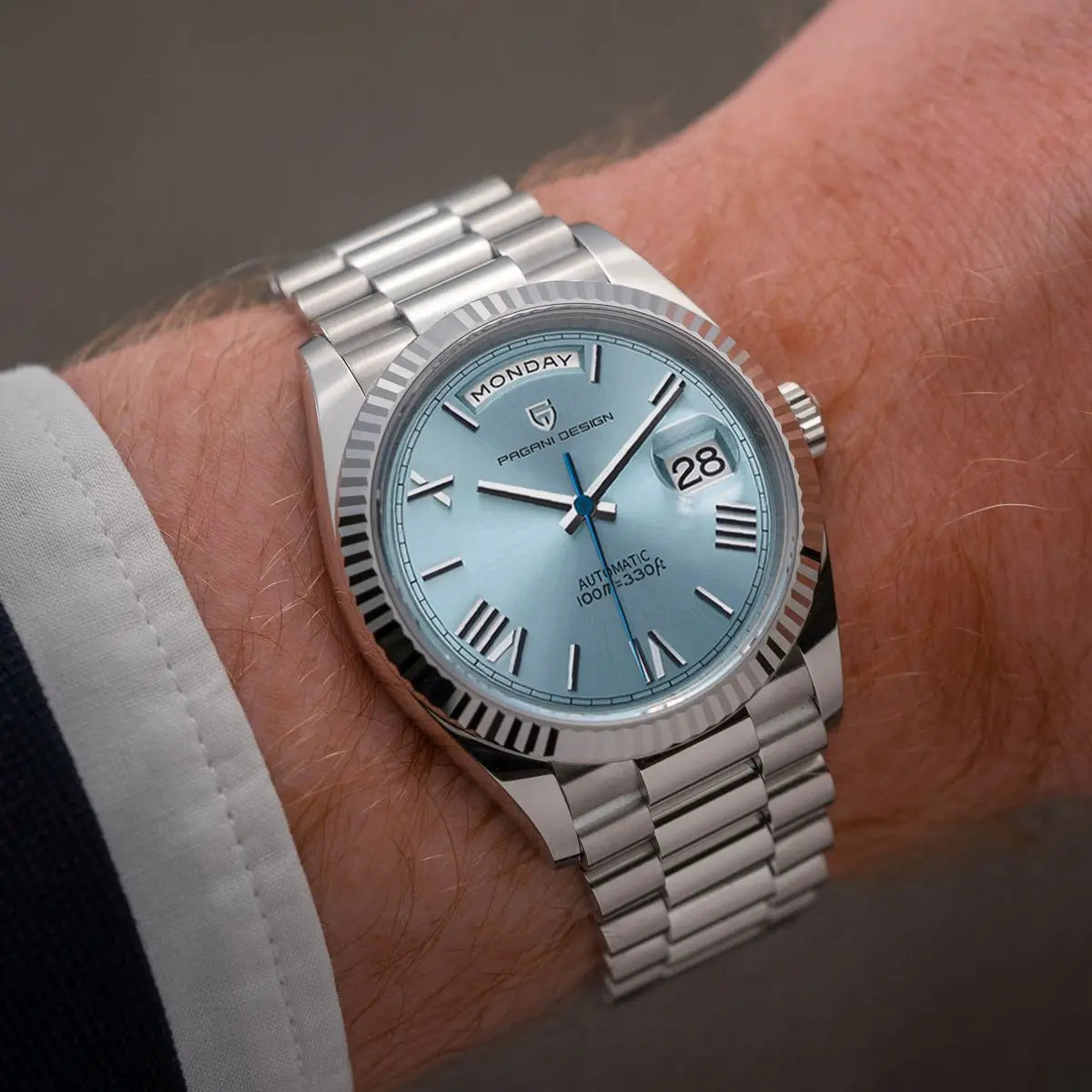 Automatic Men's Classic Watch with Date and Day Display
