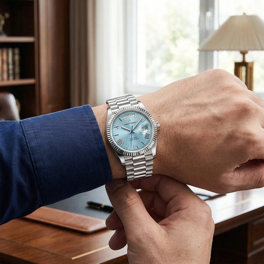 Automatic Men's Classic Watch with Date and Day Display