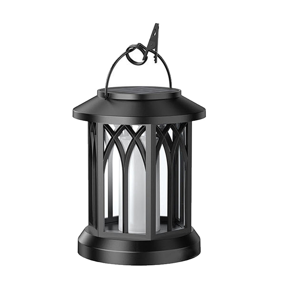 Solar Hanging Lanterns with Flickering Flame Effect - Weather Resistant (2-Pack)