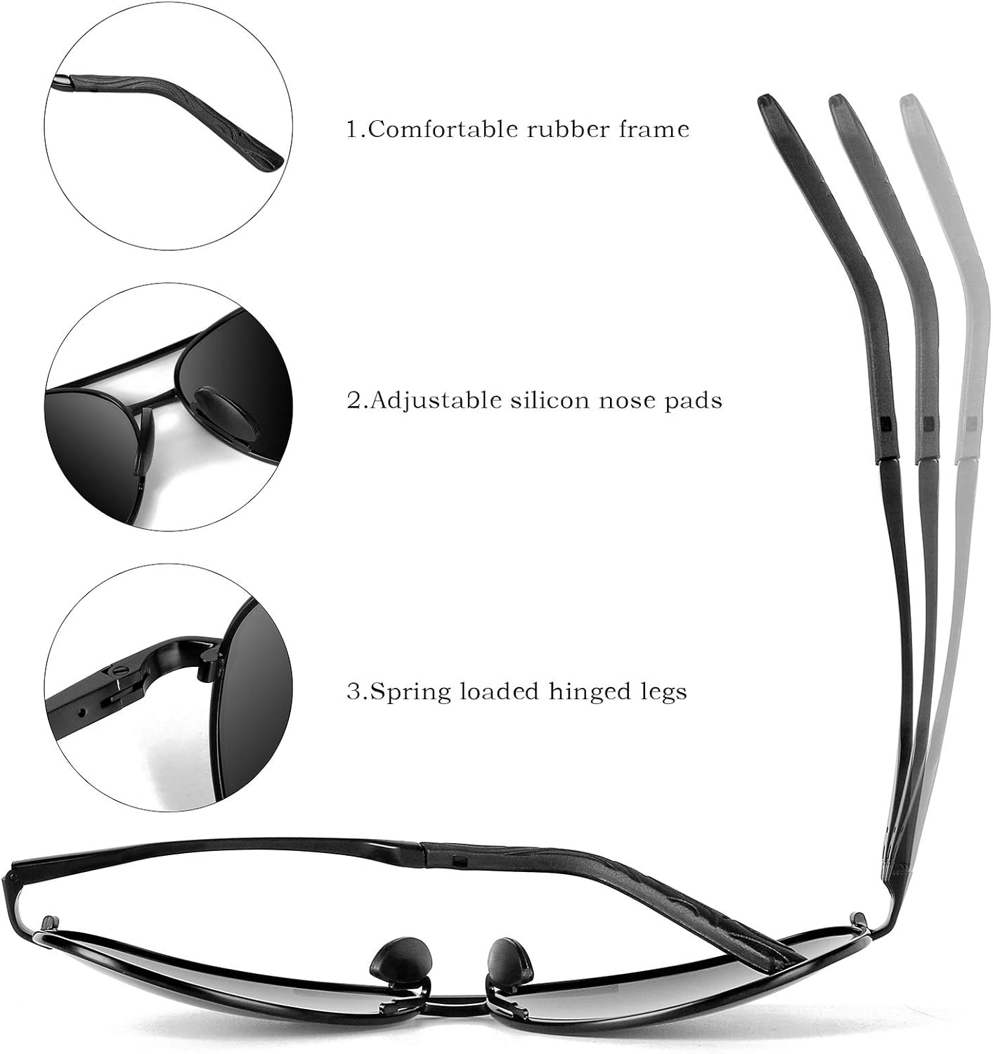 Polarized Aviator Sunglasses with UV400 Protection