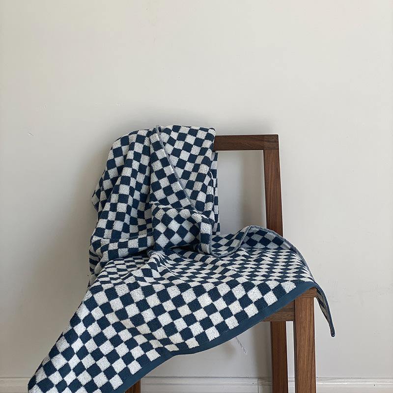 Classic Checkerboard Cotton Bath and Hand Towel Set