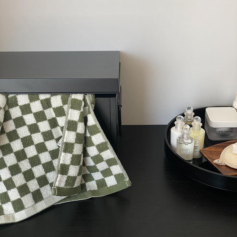 Classic Checkerboard Cotton Bath and Hand Towel Set