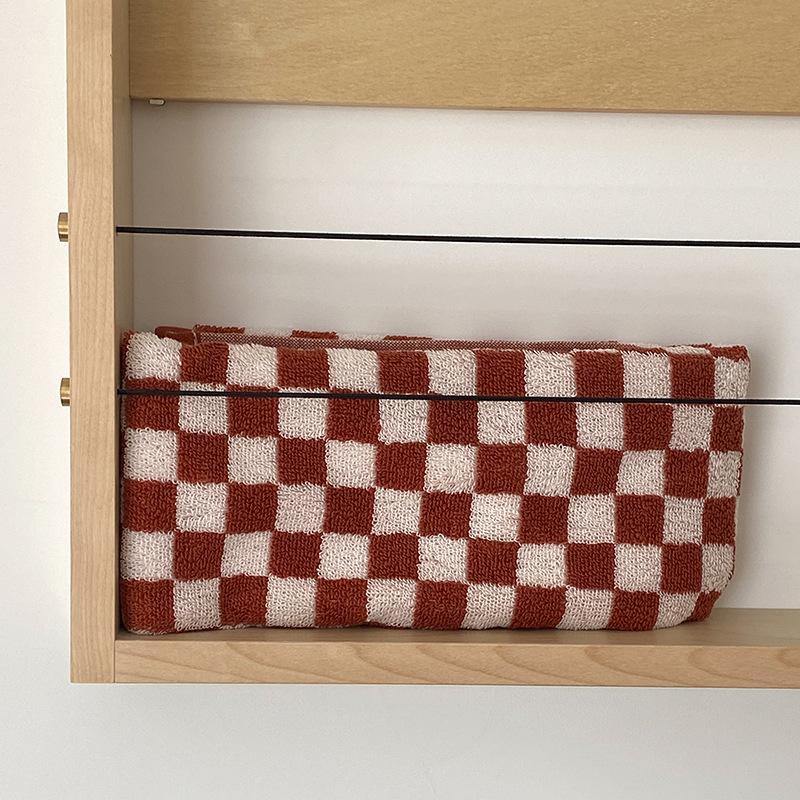 Classic Checkerboard Cotton Bath and Hand Towel Set
