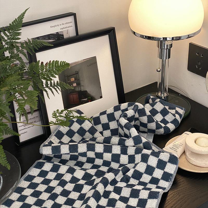 Classic Checkerboard Cotton Bath and Hand Towel Set