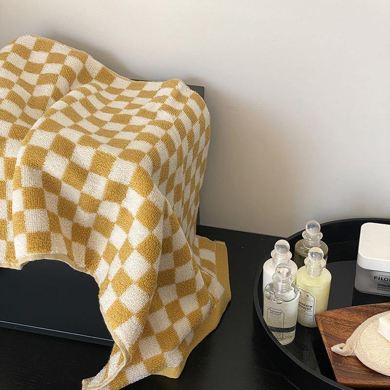 Classic Checkerboard Cotton Bath and Hand Towel Set