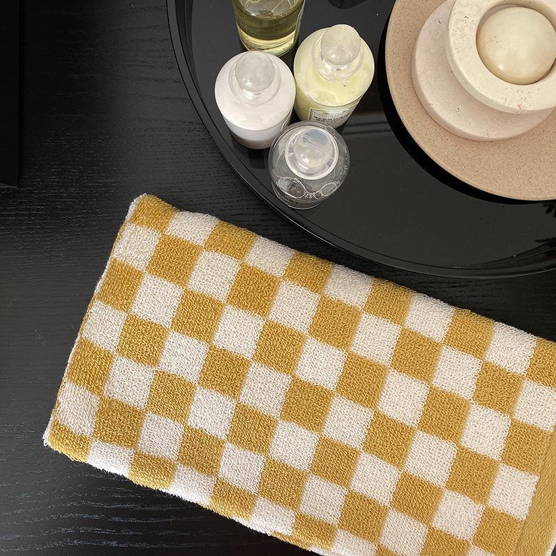 Classic Checkerboard Cotton Bath and Hand Towel Set