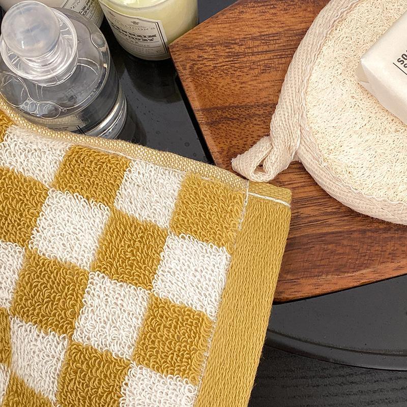 Classic Checkerboard Cotton Bath and Hand Towel Set