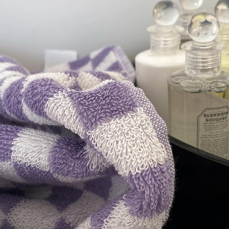Classic Checkerboard Cotton Bath and Hand Towel Set