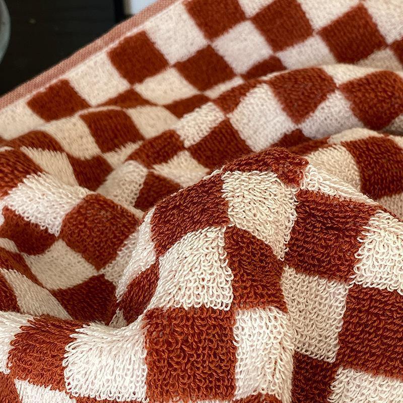 Classic Checkerboard Cotton Bath and Hand Towel Set