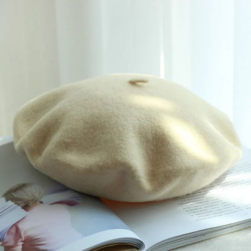 Classic Wool Beret for Women - Stylish Winter Accessory