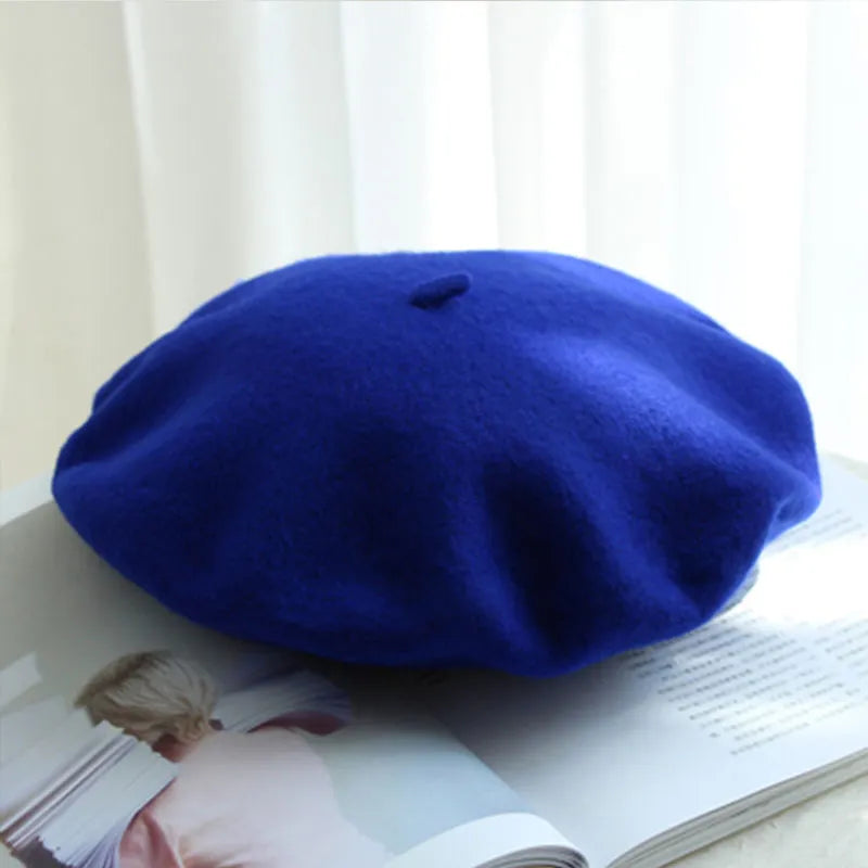 Classic Wool Beret for Women - Stylish Winter Accessory
