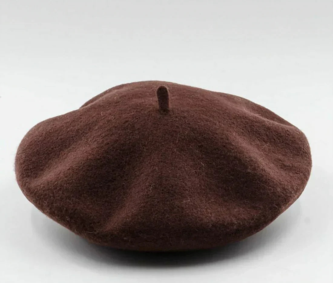 Classic Wool Beret for Women - Stylish Winter Accessory