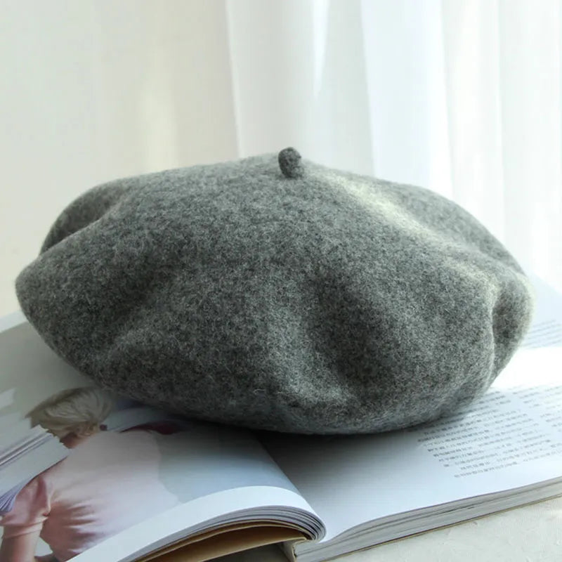 Classic Wool Beret for Women - Stylish Winter Accessory
