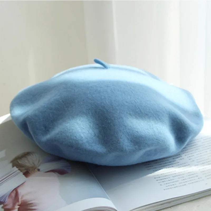 Classic Wool Beret for Women - Stylish Winter Accessory