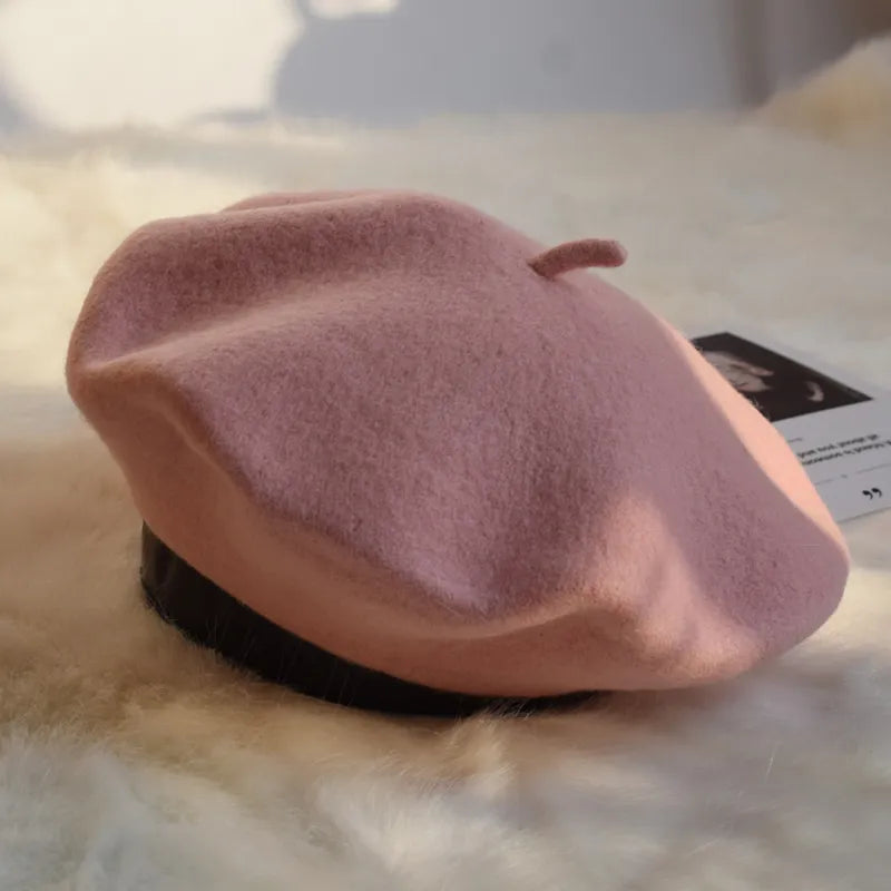 Classic Wool Beret for Women - Stylish Winter Accessory