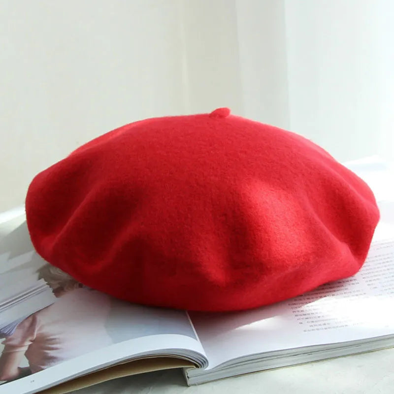 Classic Wool Beret for Women - Stylish Winter Accessory