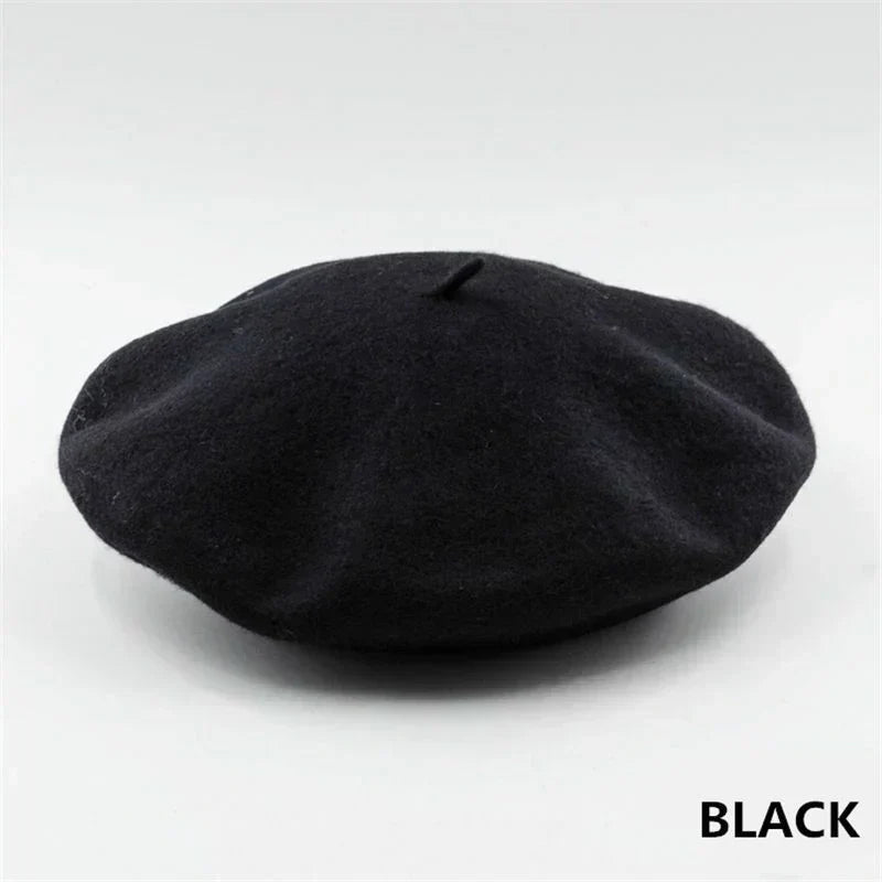 Classic Wool Beret for Women - Stylish Winter Accessory