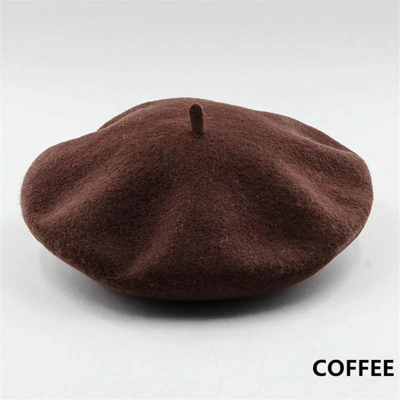 Classic Wool Beret for Women - Stylish Winter Accessory