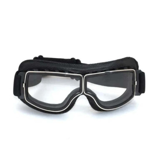 Vintage Leather Motorcycle Goggles with Shatterproof Lenses