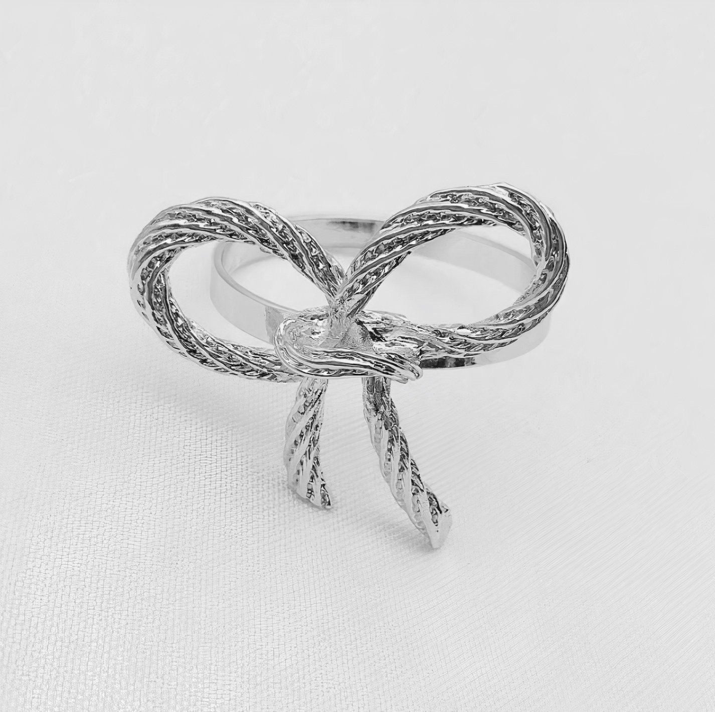 Metallic Bow Napkin Ring Set of 6