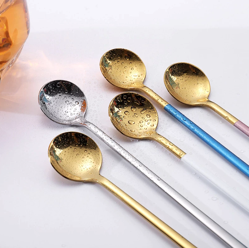 Elegant Stainless Steel Espresso and Dessert Spoons Set of 4