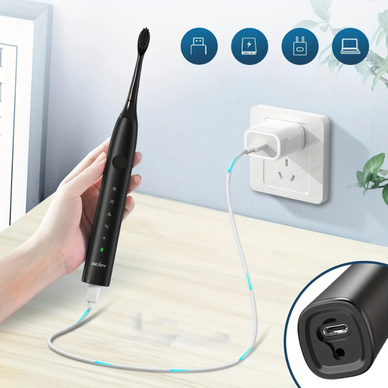 Rechargeable Sonic Toothbrush with Low Noise and Flexible Modes