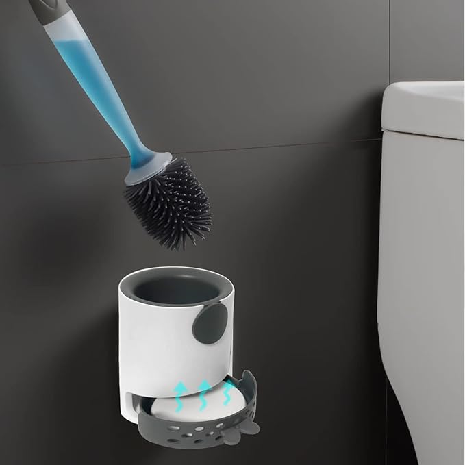 Versatile Toilet Brush with Integrated Cleaning Dispenser