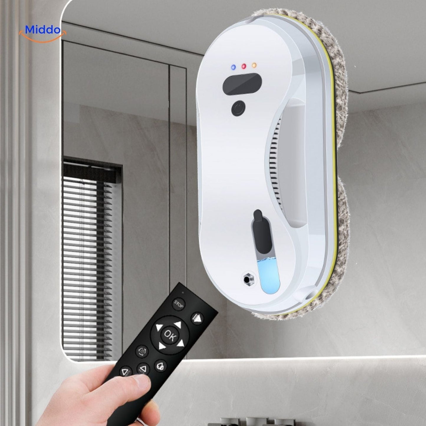 Automatic Window Cleaning Robot with Water Spray and Smart Sensors