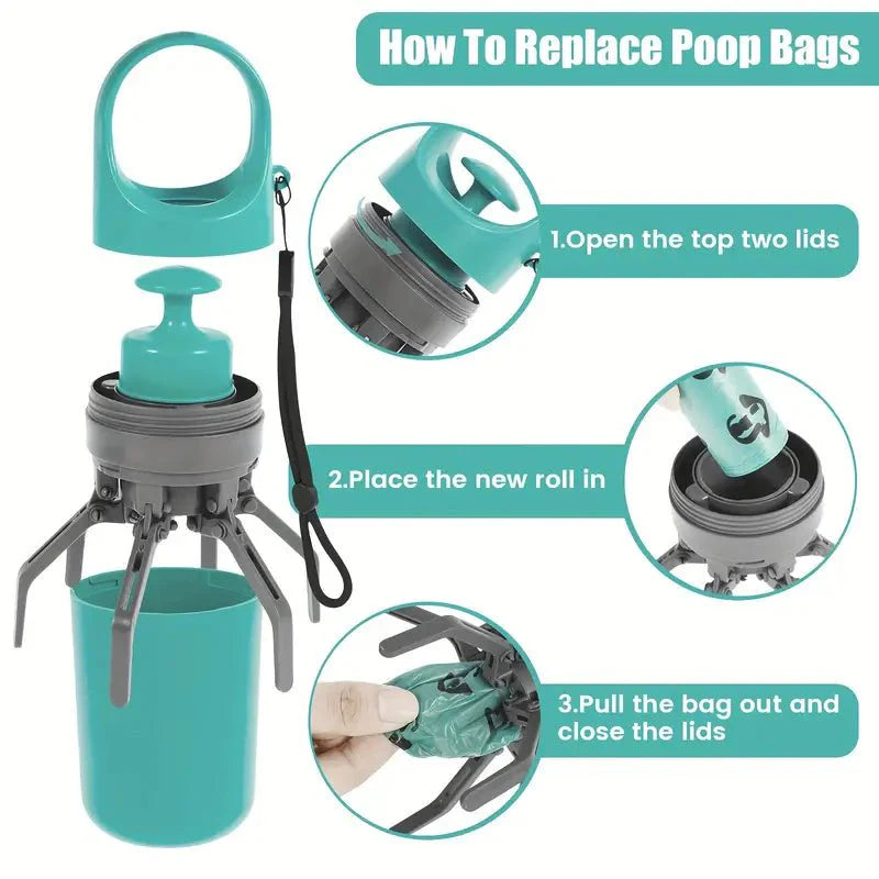 Pet Pooper Scooper with Built-in Waste Bag Dispenser