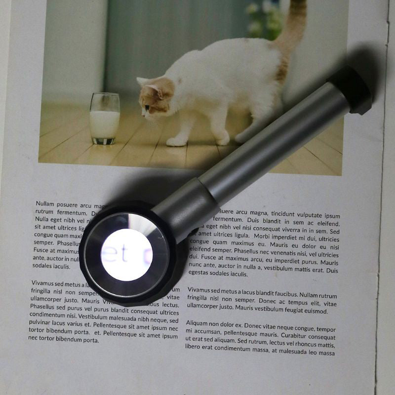 10X Magnifying Glass with LED Light and Built-in Measuring Scale
