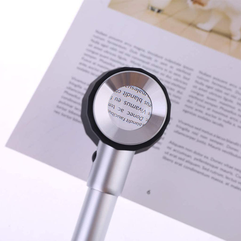 10X Magnifying Glass with LED Light and Built-in Measuring Scale
