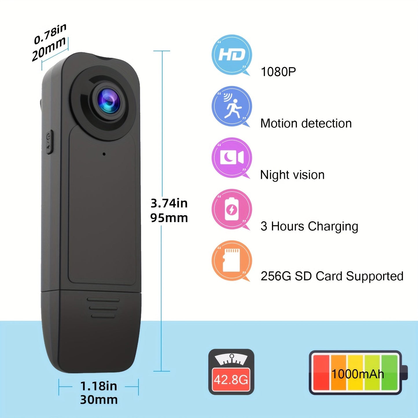 Compact Full HD Mini Camera with Automatic Exposure