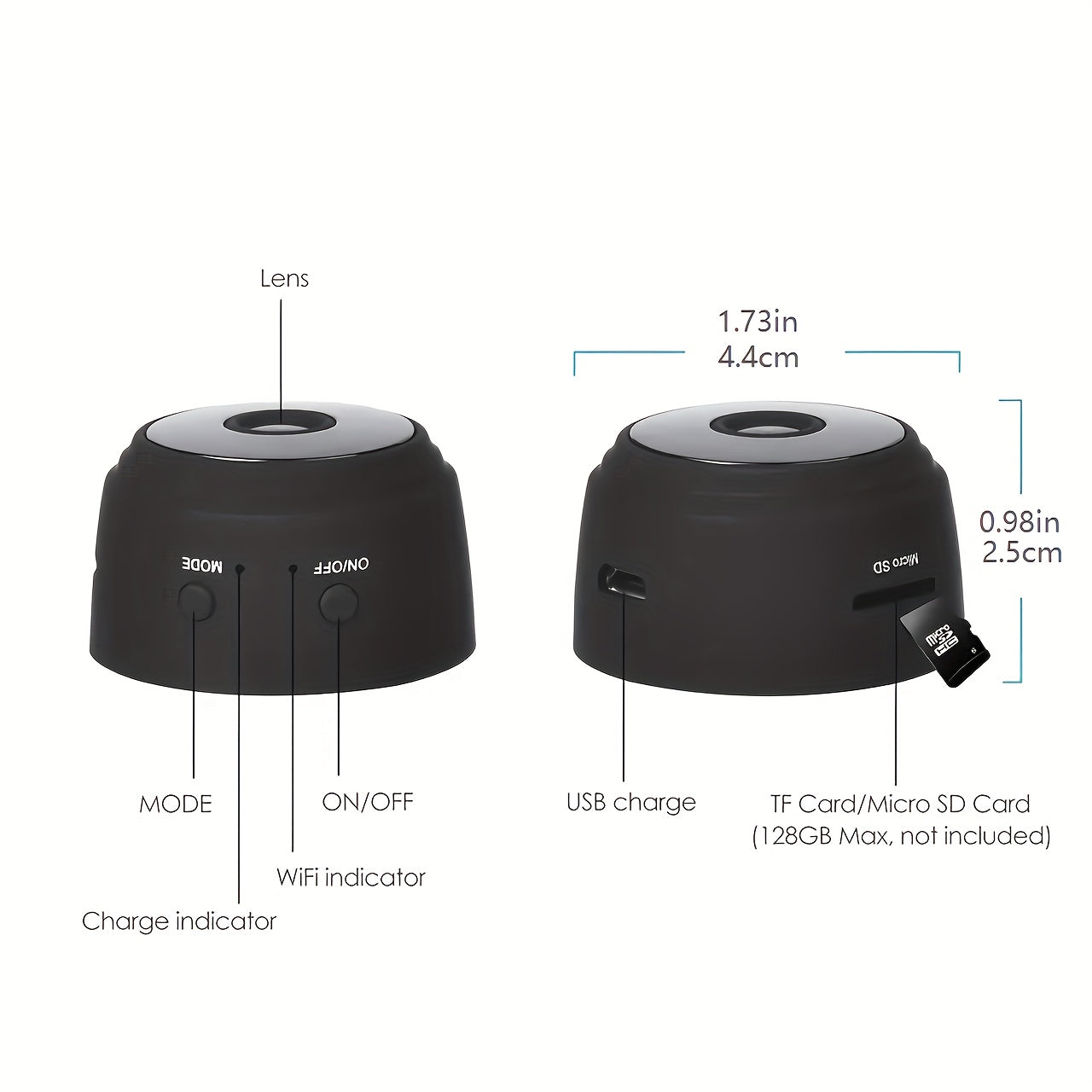 Portable Wireless Surveillance Camera with USB Charging