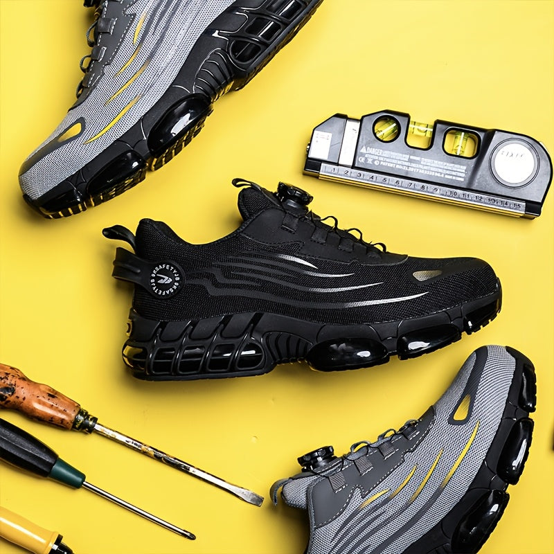 Slip-Resistant Low Top Work Shoes with Breathable Fabric