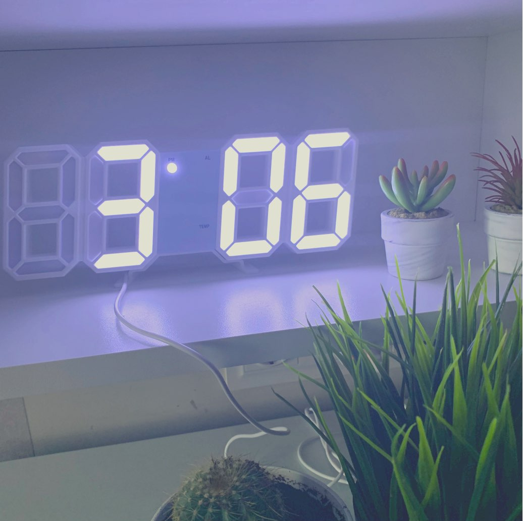 Digital LED Alarm Clock with Temperature and Date Display