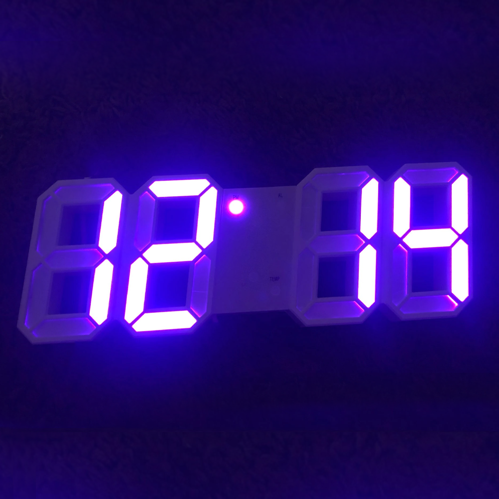 Digital LED Alarm Clock with Temperature and Date Display