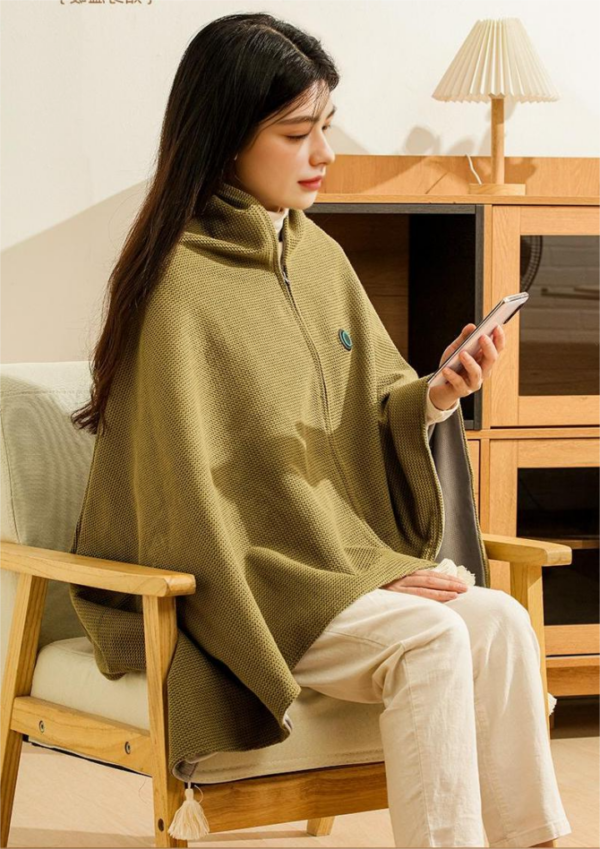 Portable Heated Fleece Shawl with Quick Heating