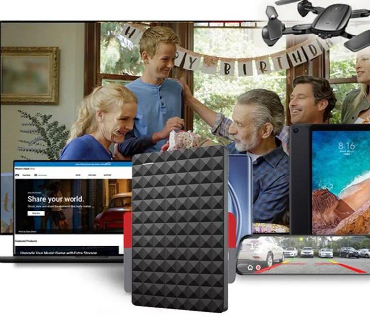 1TB Portable External Hard Drive with USB 3.0 Fast Transfer