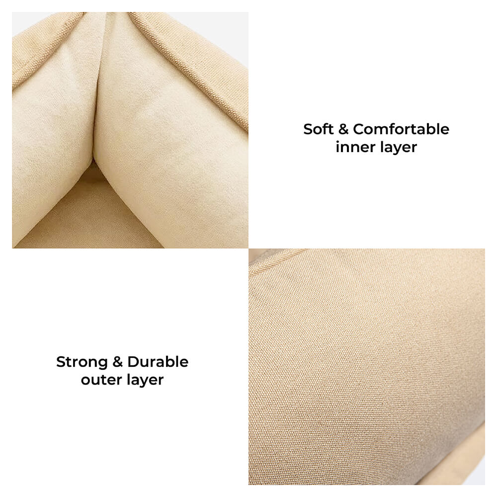 Non-Slip Cat Bed with Soft Bolster for Comfort and Support