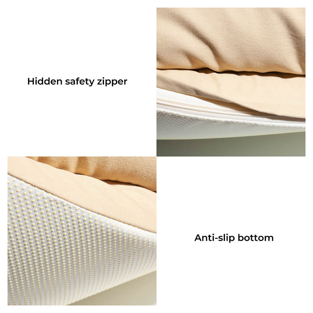 Non-Slip Cat Bed with Soft Bolster for Comfort and Support