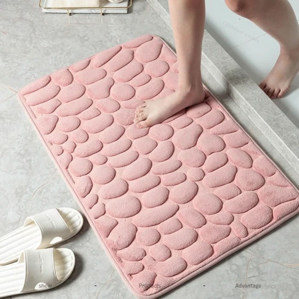 Memory Foam Bath Mat with Non-Slip Backing and Pebble Texture