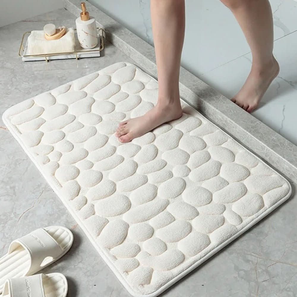 Memory Foam Bath Mat with Non-Slip Backing and Pebble Texture