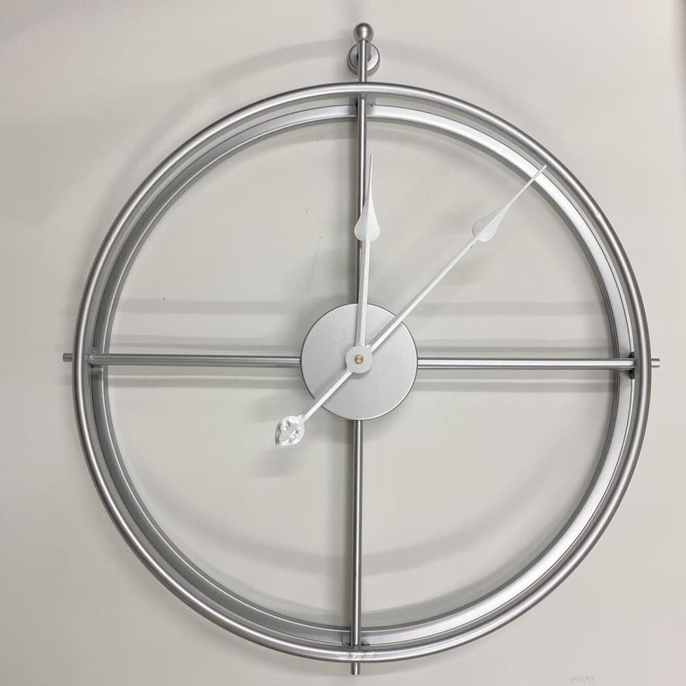 Large Geometric Metal Wall Clock with Silent Quartz Mechanism