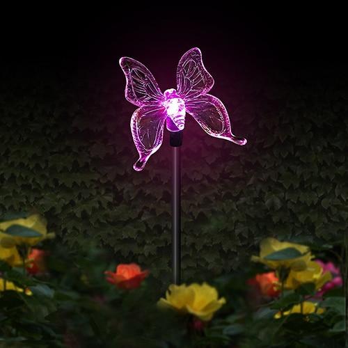 Solar Garden Lights - Colorful Dragonfly, Butterfly, and Bird Designs