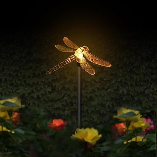 Solar Garden Lights - Colorful Dragonfly, Butterfly, and Bird Designs